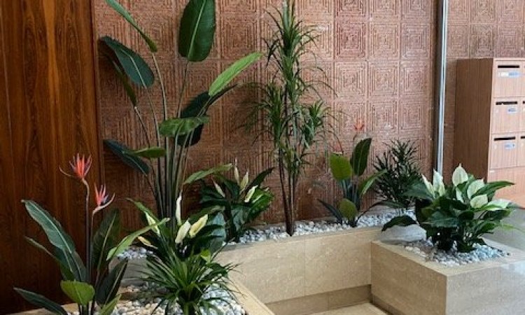 De nouvelles plantes artificielles pour un hall d'entrée en copropriété dans le quartier Monplaisir- Lumière à Lyon, 69003