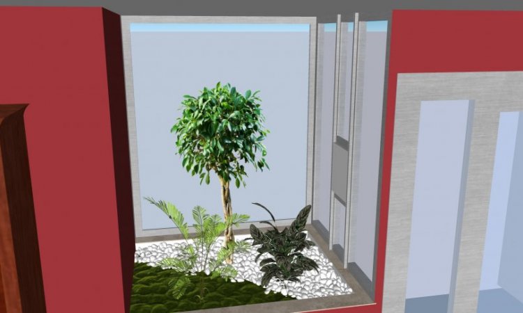 Des plantes artificielles pour l'entrée d'un immeuble dans le quartier de la Tête d'Or